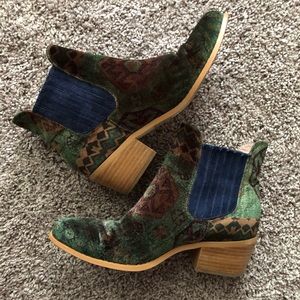 Anthropologie velvet booties